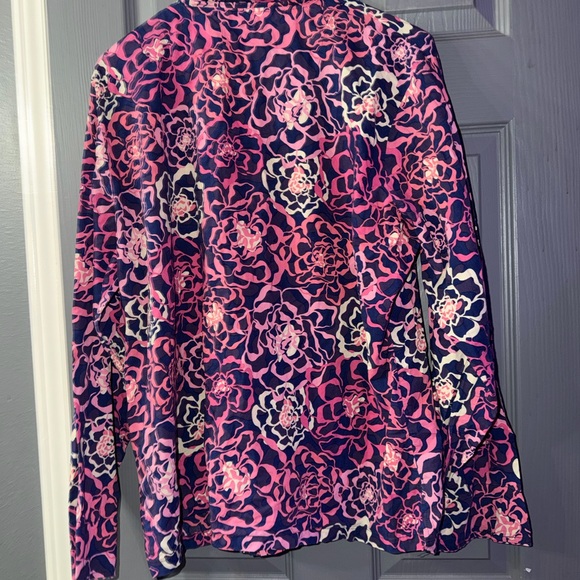 Vera Bradley Vibrant Pink and Purple Button Down Shirt - Picture 6 of 9